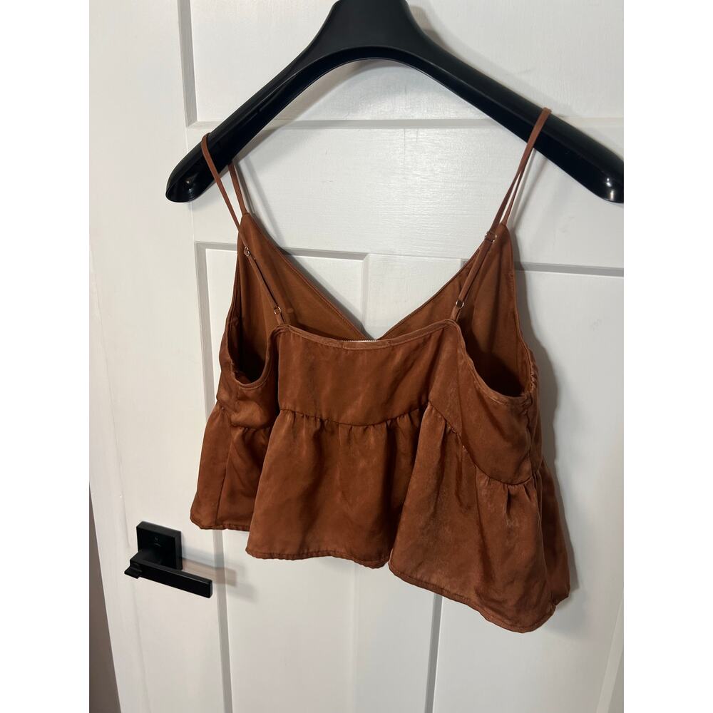Francesca’s Shannon Satin Babydoll Top NEW Size XL Extra Large‎ Cropped Tank - Picture 6 of 10